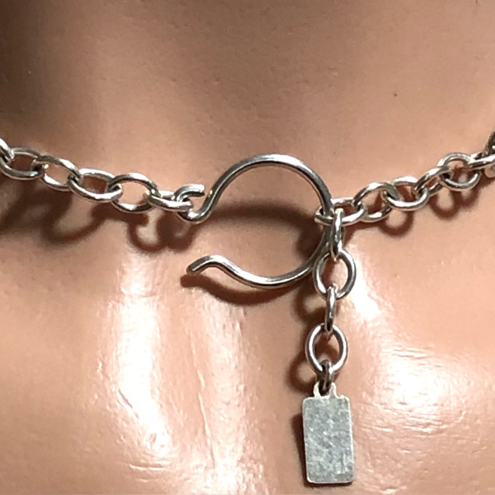 Judith Bright Oval Heavy Link Cascading Necklace Custom Made 925 Sterling Silver - Picture 6 of 11